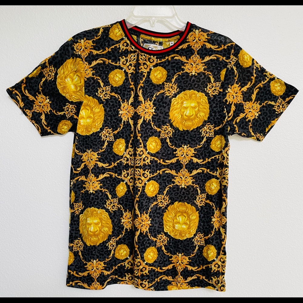 FRESH PRINTS of BEL-AIR Italian Designer Style Baroque LIONS Head SHIRT L - Picture 10 of 12